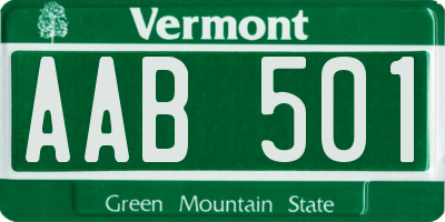 VT license plate AAB501