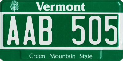 VT license plate AAB505