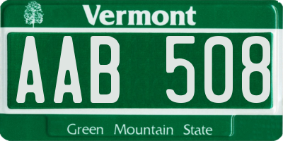 VT license plate AAB508