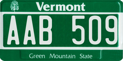 VT license plate AAB509