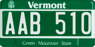 VT license plate AAB510