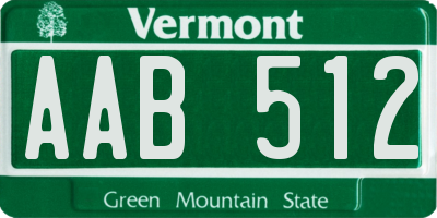 VT license plate AAB512