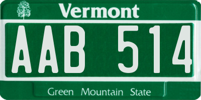 VT license plate AAB514