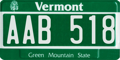 VT license plate AAB518