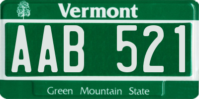 VT license plate AAB521