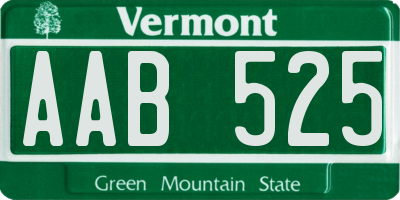 VT license plate AAB525