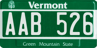 VT license plate AAB526