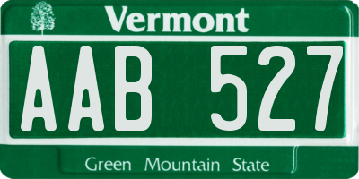 VT license plate AAB527