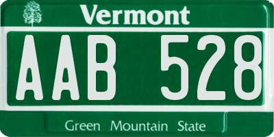 VT license plate AAB528