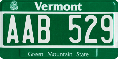 VT license plate AAB529