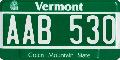 VT license plate AAB530