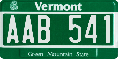 VT license plate AAB541