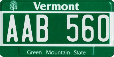 VT license plate AAB560