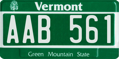 VT license plate AAB561