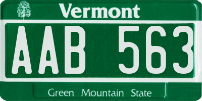 VT license plate AAB563