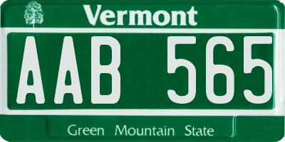 VT license plate AAB565