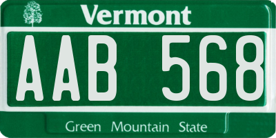 VT license plate AAB568