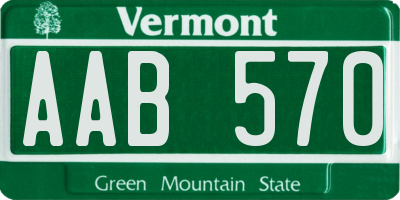 VT license plate AAB570