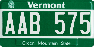 VT license plate AAB575