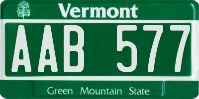 VT license plate AAB577