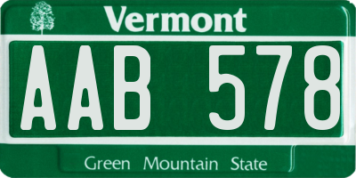 VT license plate AAB578