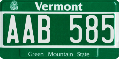 VT license plate AAB585