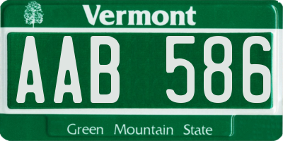 VT license plate AAB586