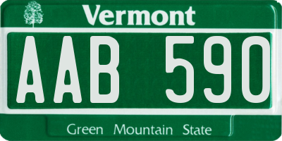 VT license plate AAB590