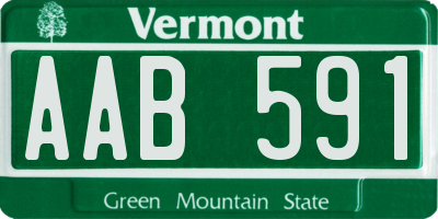 VT license plate AAB591