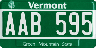 VT license plate AAB595