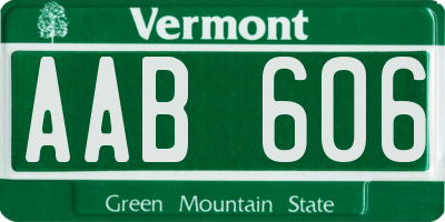 VT license plate AAB606