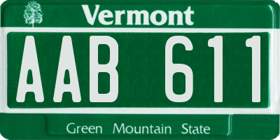 VT license plate AAB611