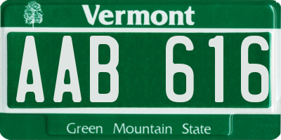 VT license plate AAB616