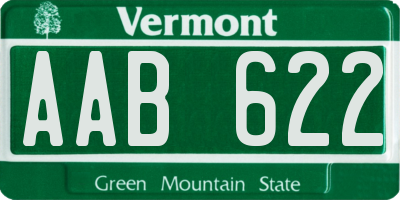 VT license plate AAB622