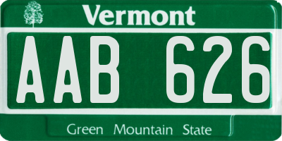 VT license plate AAB626