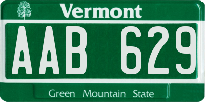 VT license plate AAB629