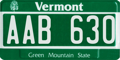 VT license plate AAB630