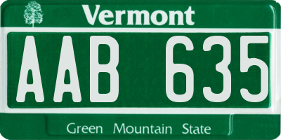 VT license plate AAB635