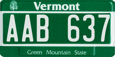 VT license plate AAB637