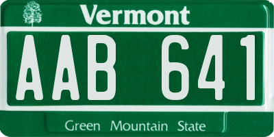 VT license plate AAB641