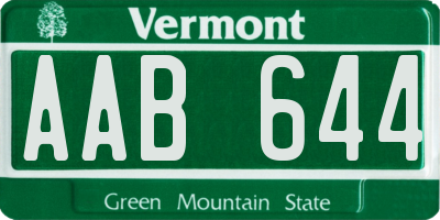 VT license plate AAB644