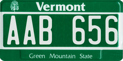 VT license plate AAB656