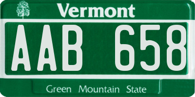 VT license plate AAB658