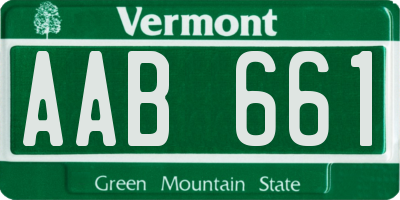 VT license plate AAB661