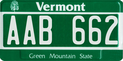 VT license plate AAB662