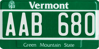 VT license plate AAB680