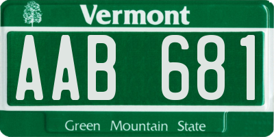 VT license plate AAB681