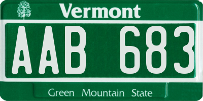 VT license plate AAB683