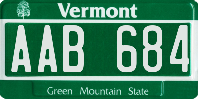 VT license plate AAB684