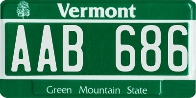 VT license plate AAB686